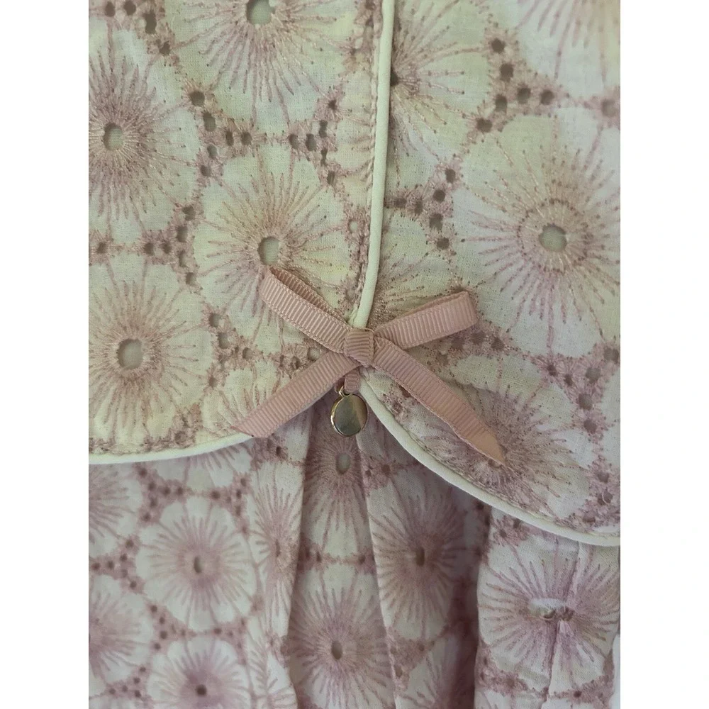 Girls NWT Cynthia‎ Rowley Dress Mauve And Cream Long Sleeve Size 24 Months